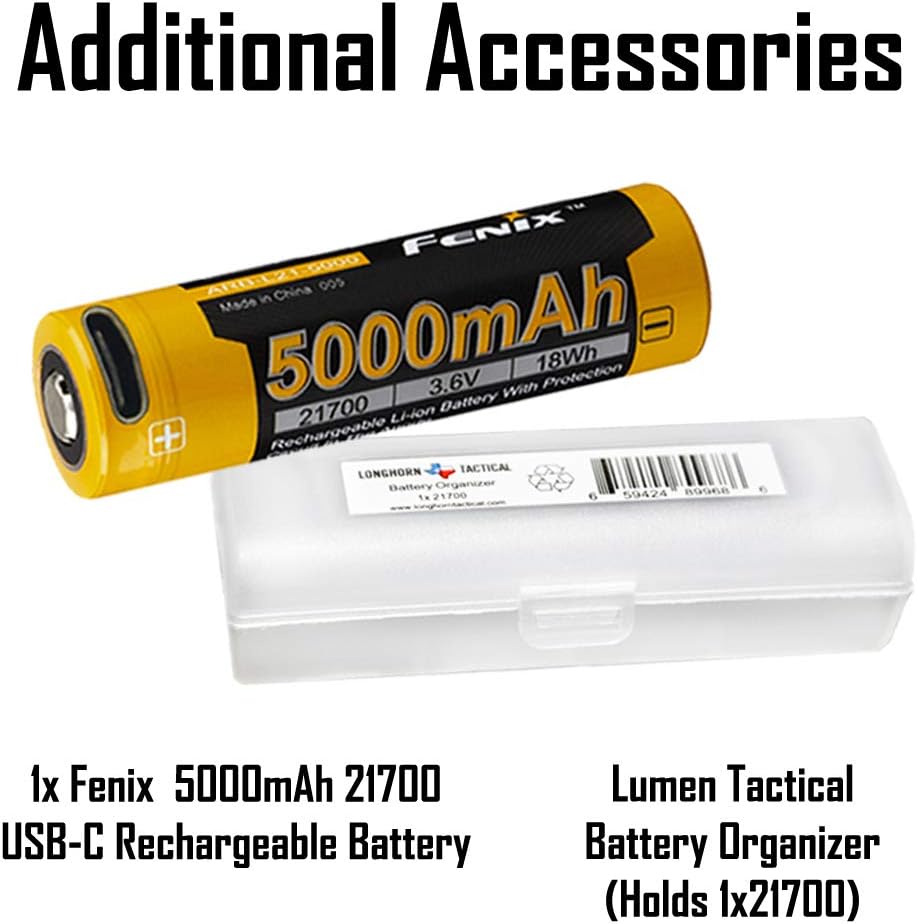 3000 Lumen USB-C Rechargeable Flashlight with 2X 5000mAh Battery Case Q676