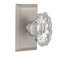 Single Dummy Door Knob with Studio Plate, Satin Nickel V827475