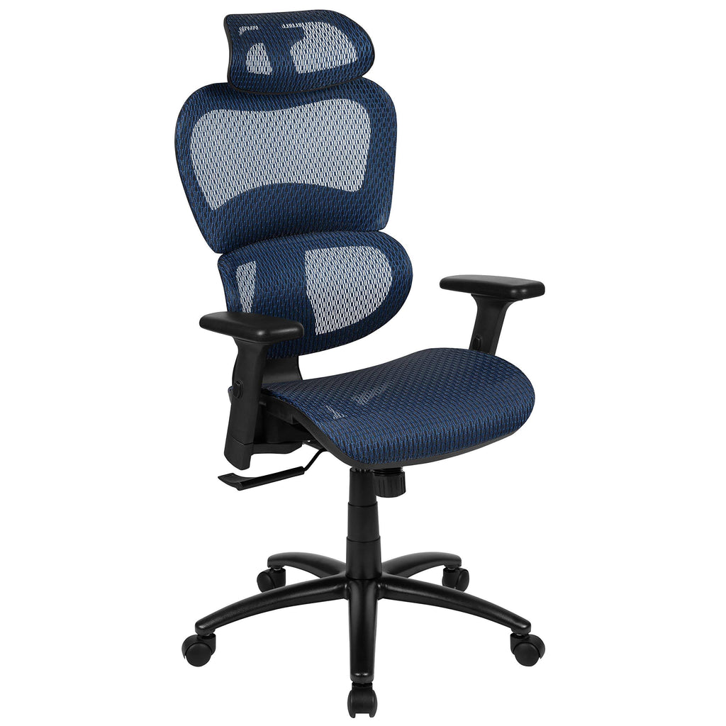 Ergonomic Mesh Office Chair with Lumbar Support, Blue Y518