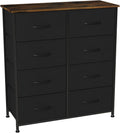 Charcoal Gray/Black 8 Drawer Fabric Dresser Y20114