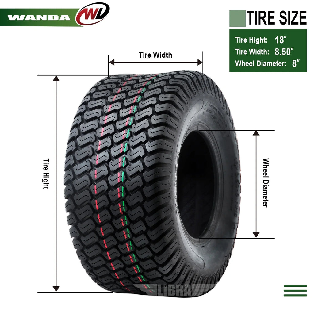 2 New 18x8.50-8 Lawn Mower Turf Tires D48404