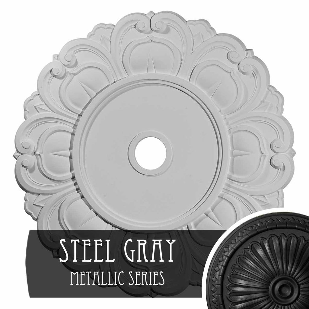 Steel Gray Angel Ceiling Medallion H5994