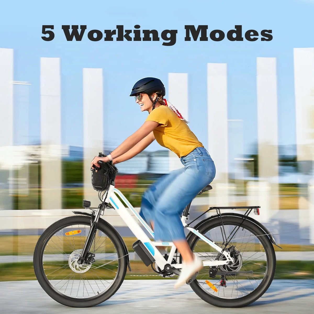 26'' Electric Bike with Carrier Rack S2221