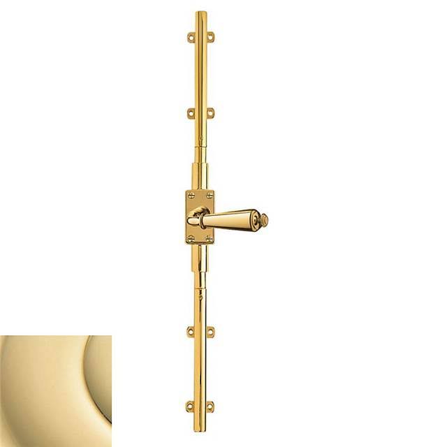 Left Handed Cremone Bolt for 8' Doors Satin Brass and Black N368