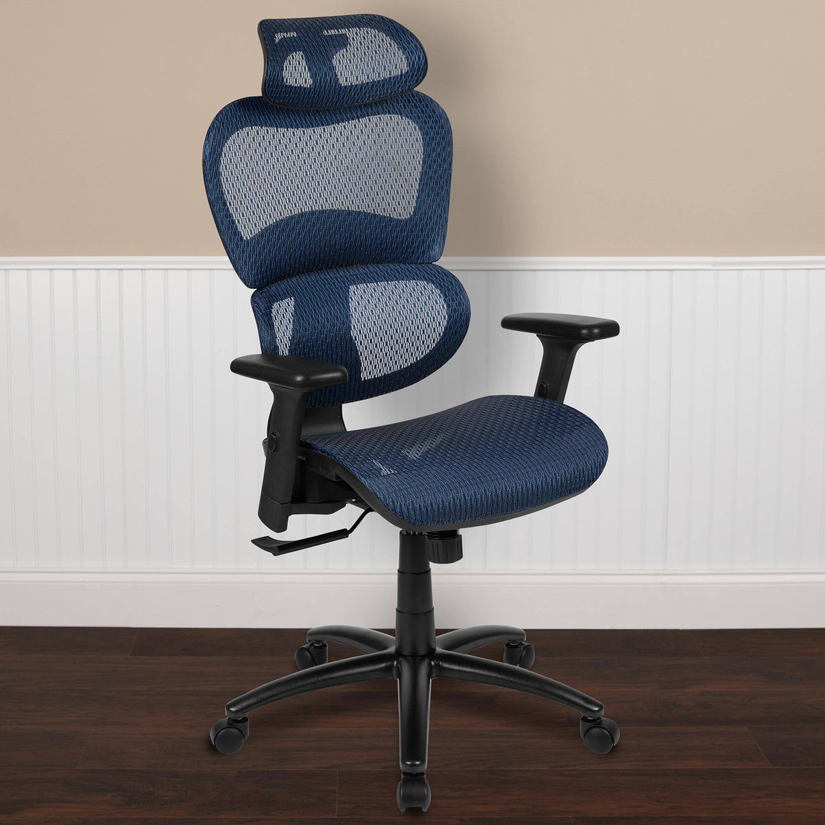Ergonomic Mesh Office Chair with Lumbar Support, Blue Y518