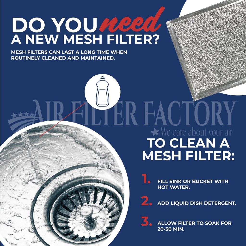 11-5/8 x 24-5/8 x 3/8 Range Hood Aluminum Grease Filter T35873