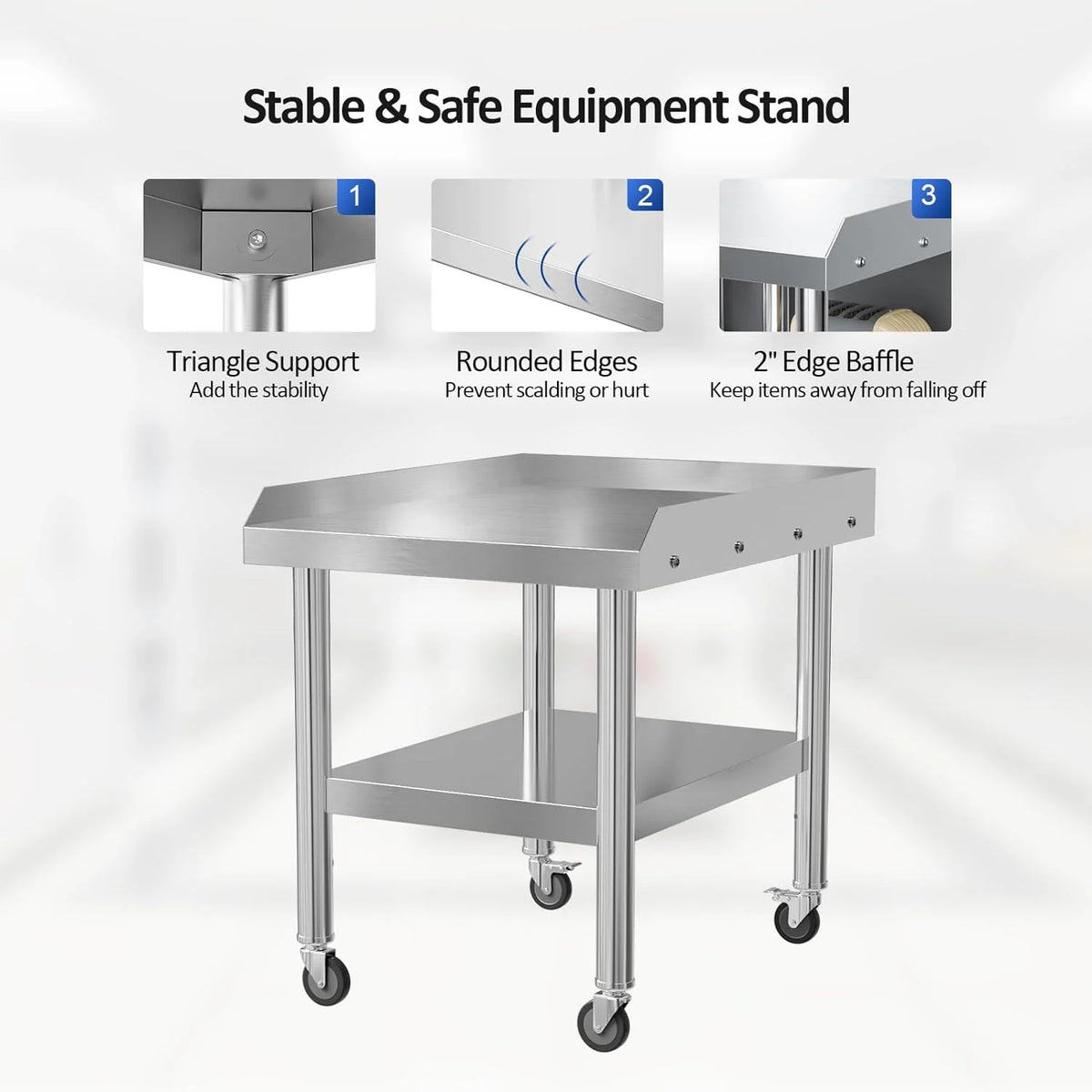 Stainless Steel Equipment Stand with Wheels X6875