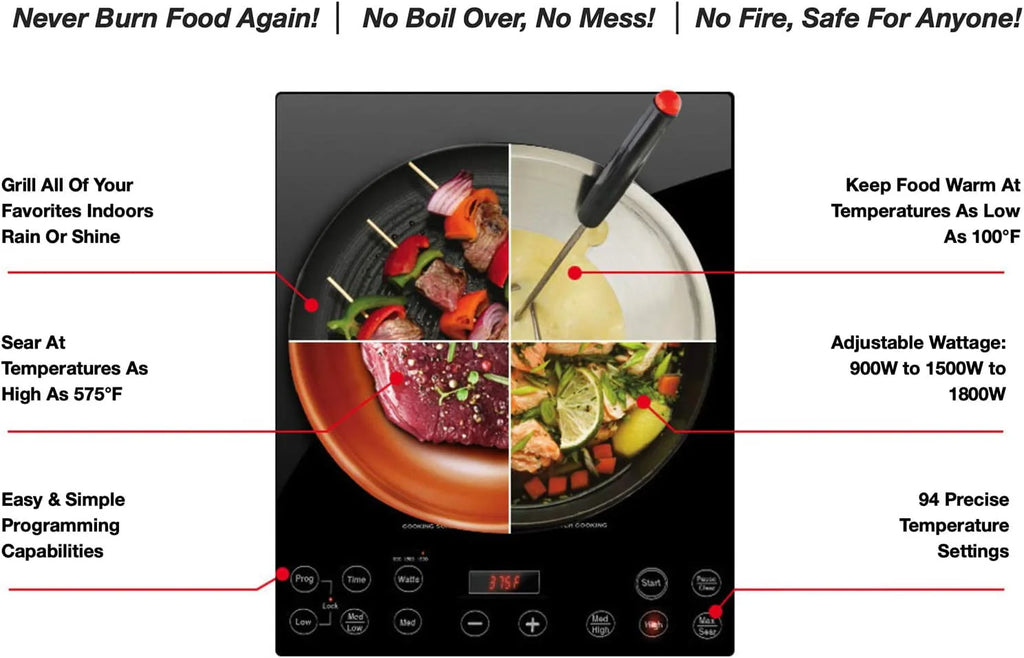 1800w Induction Cooktop Portable Commercial-Grade O490