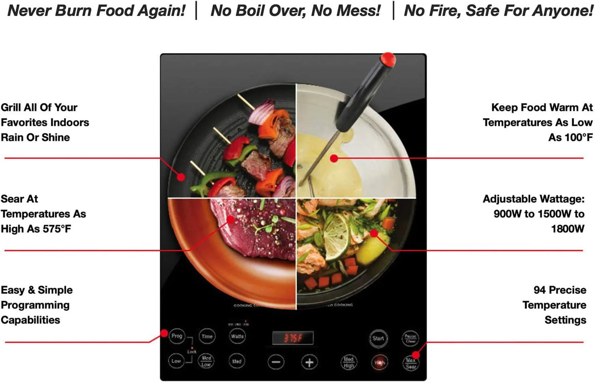 1800w Induction Cooktop Portable Commercial-Grade O490