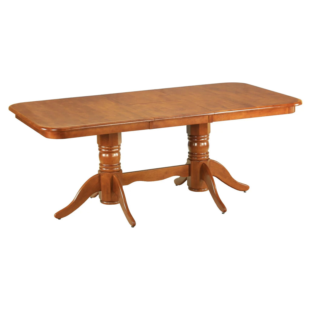 Rectangular Round Corner Dining Table with 18 In Self Storage Leaf N194209