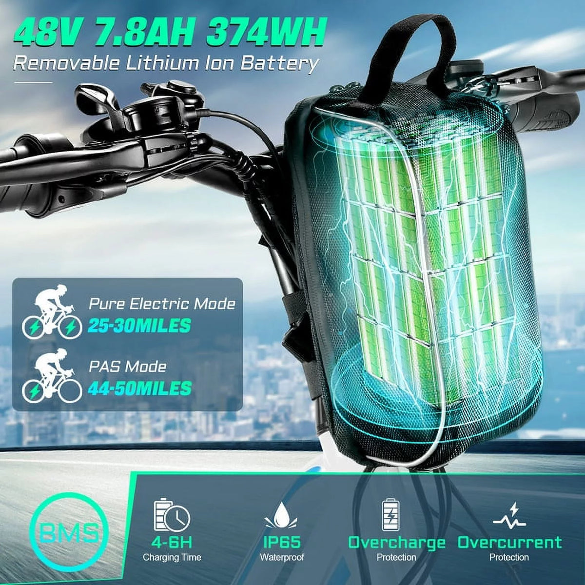 26'' Electric Bike with Carrier Rack S2221