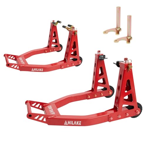 Aluminum Front and Rear Motorcycle Stands 880lbs Heavy Duty O401