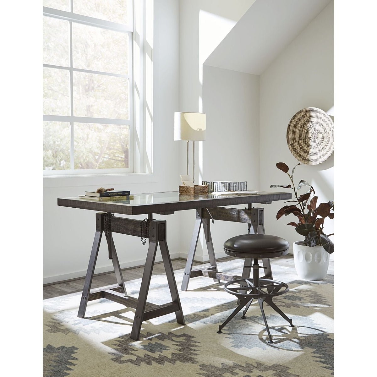 Charcoal Brown Desk Stool I6449
