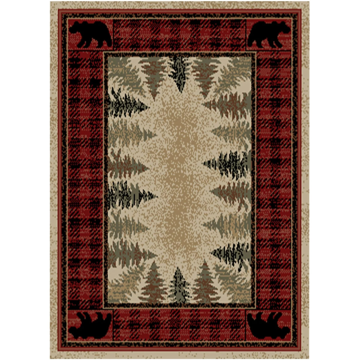 Red Rectangle Area Rug Y986