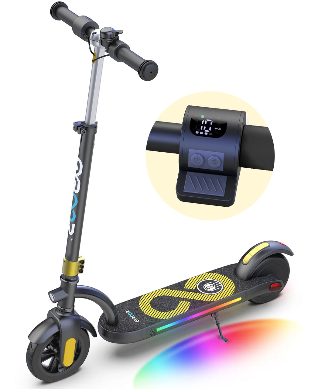 Kids Electric Scooter with 180 Motor & LED Display, Adjustable Speed and Height, 10 Mph I538624