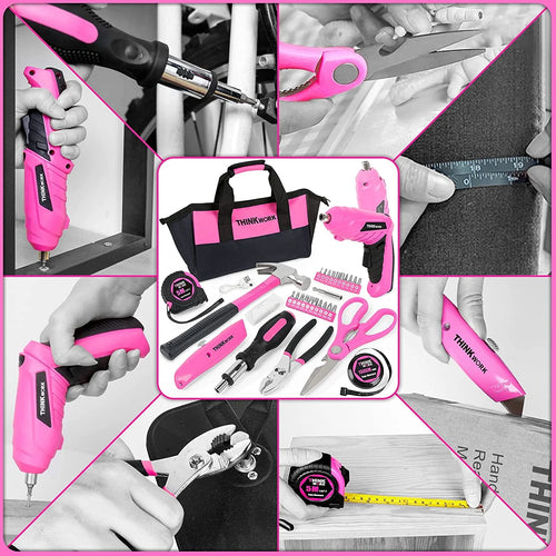 122-Piece Pink Tool Kit with 3.6V Electric Screwdriver B5950