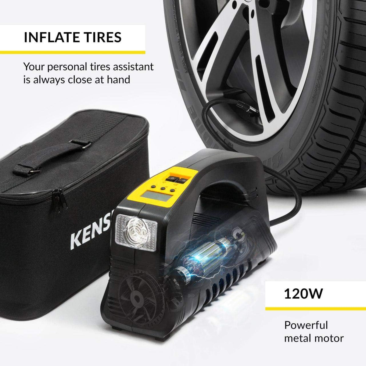 Tire Inflator Portable Air Compressor Pump Pack of 2 N29782