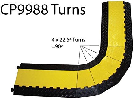 Heavy Duty Cable Protector Ramp 1 Channel 38.5" Long Black Yellow U552945