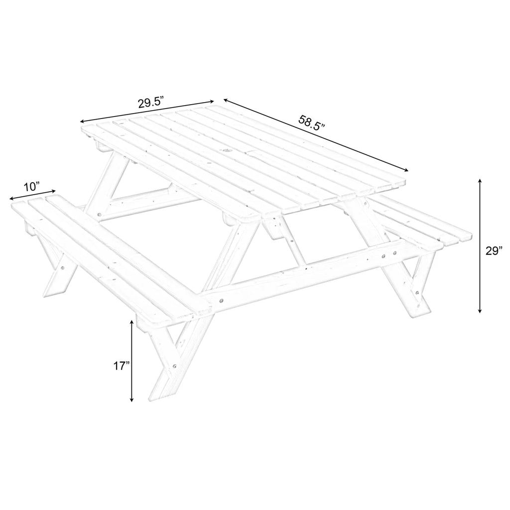 Wooden 6-Person Picnic Table E4212