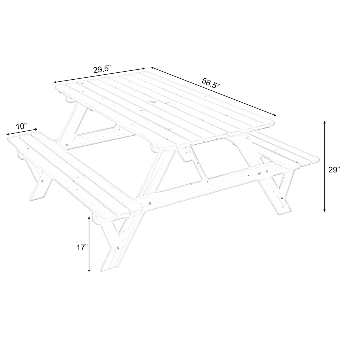 Wooden 6-Person Picnic Table E4212
