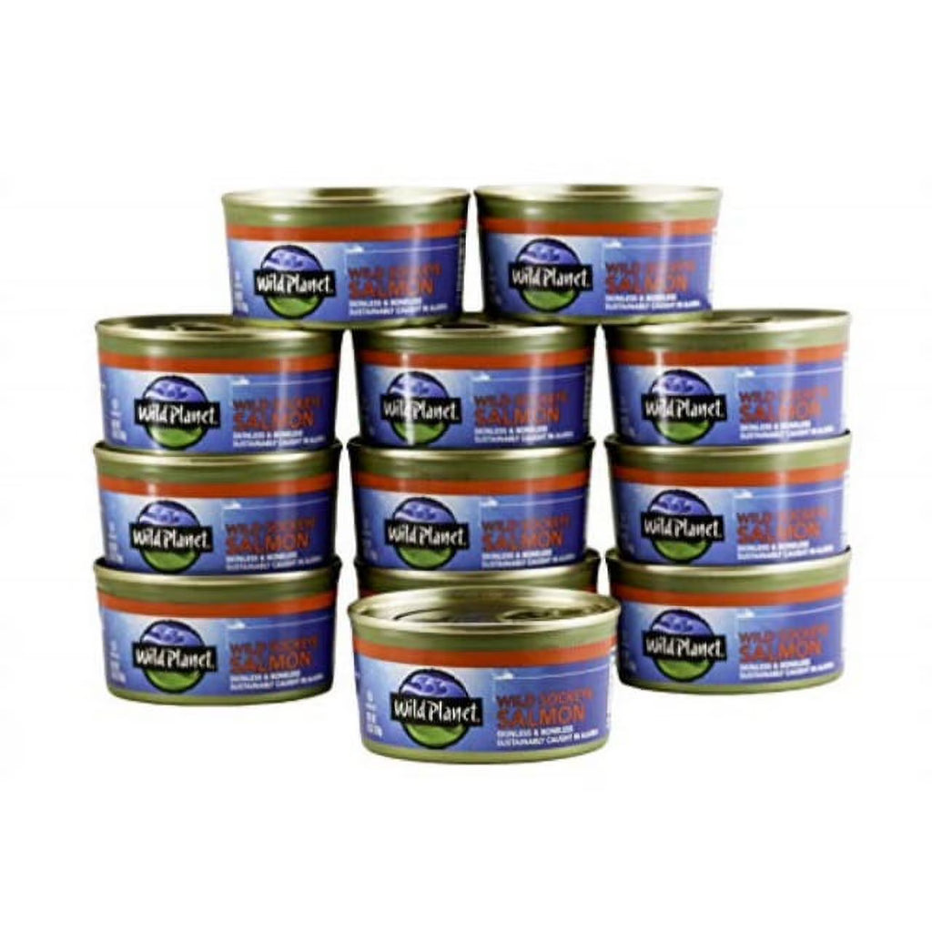 Skinless Boneless Wild Sockeye Salmon, 6 Ounce, Pack of 12 Z631352
