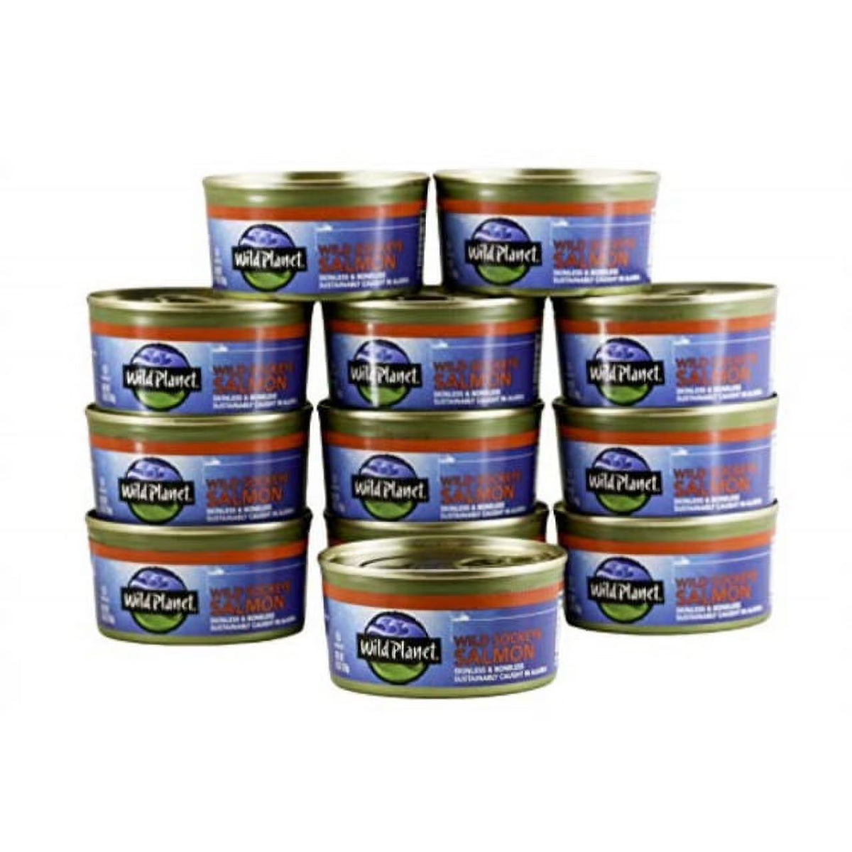 Skinless Boneless Wild Sockeye Salmon, 6 Ounce, Pack of 12 Z631352