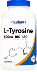 L-Tyrosine 500mg 180 Capsules Gluten Free Non-GMO X979