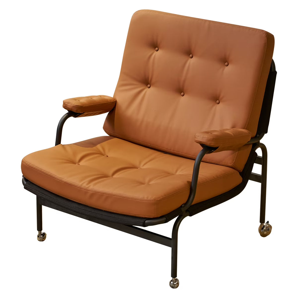Bonded Leather High Back Accent Chair with Metal Legs U49724