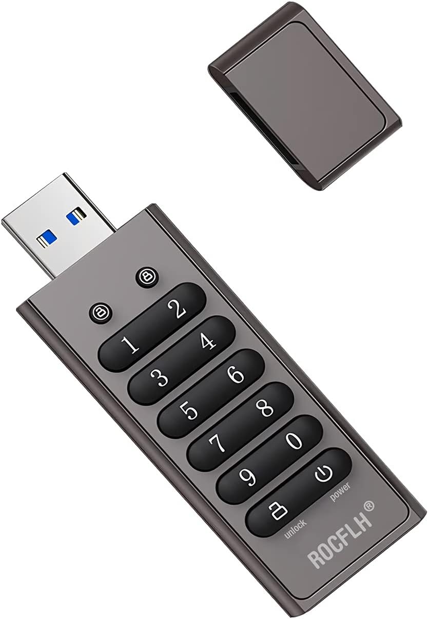 64GB Secure Encrypted USB Flash Drive with Keypad V493