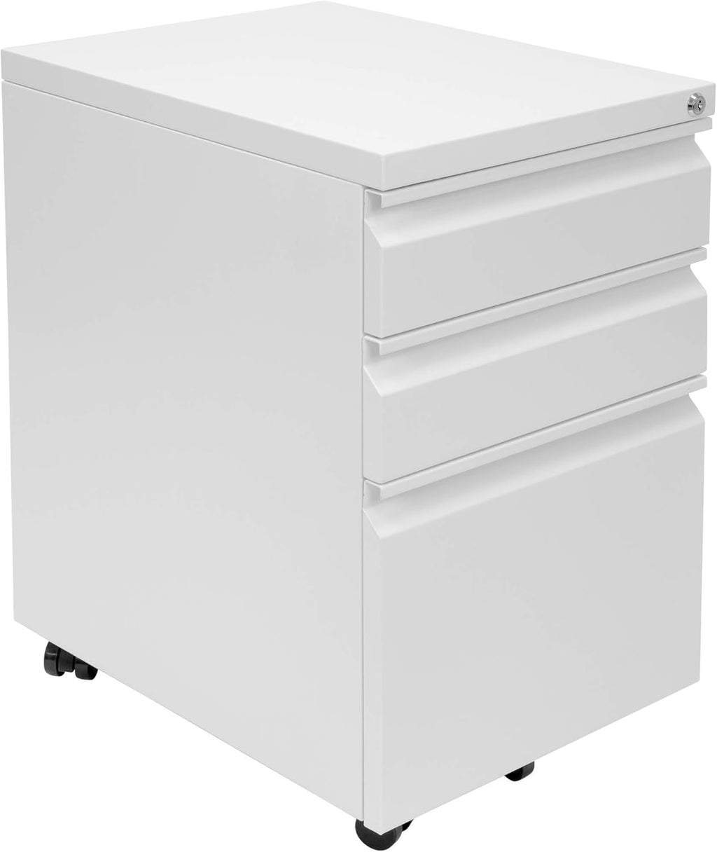 Mobile File Cabinet with 3 Drawers, Rolling Storage with Lock M40085