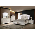 Pearl White 4pc Queen Size Bedroom Set Dresser Mirror Nightstand Y61367