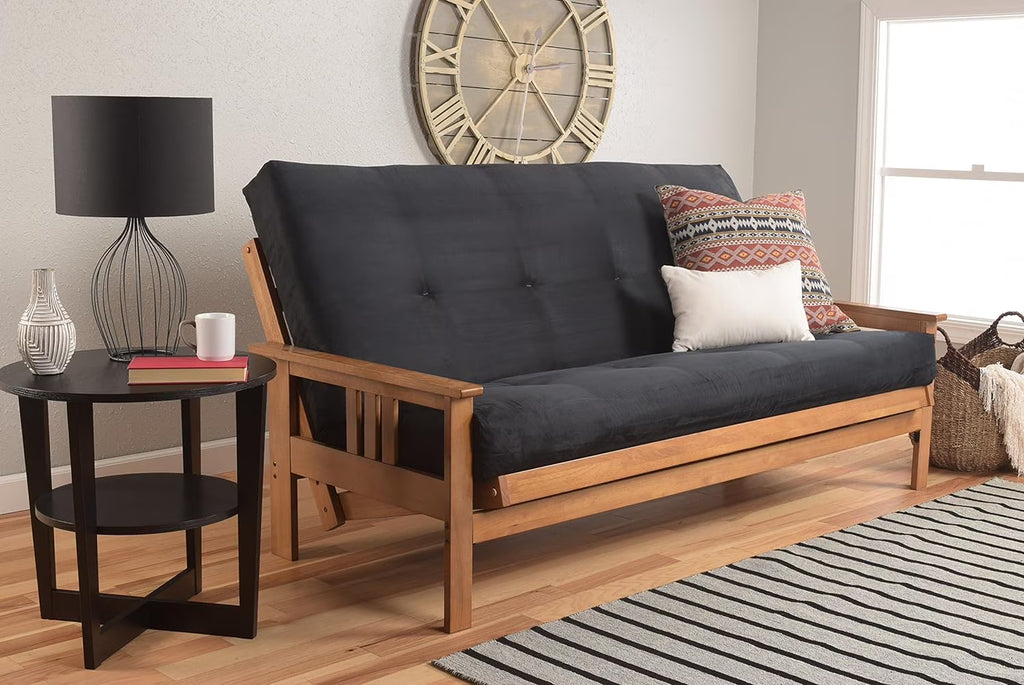 Black Suede Fabric Futon Mattress Z9202