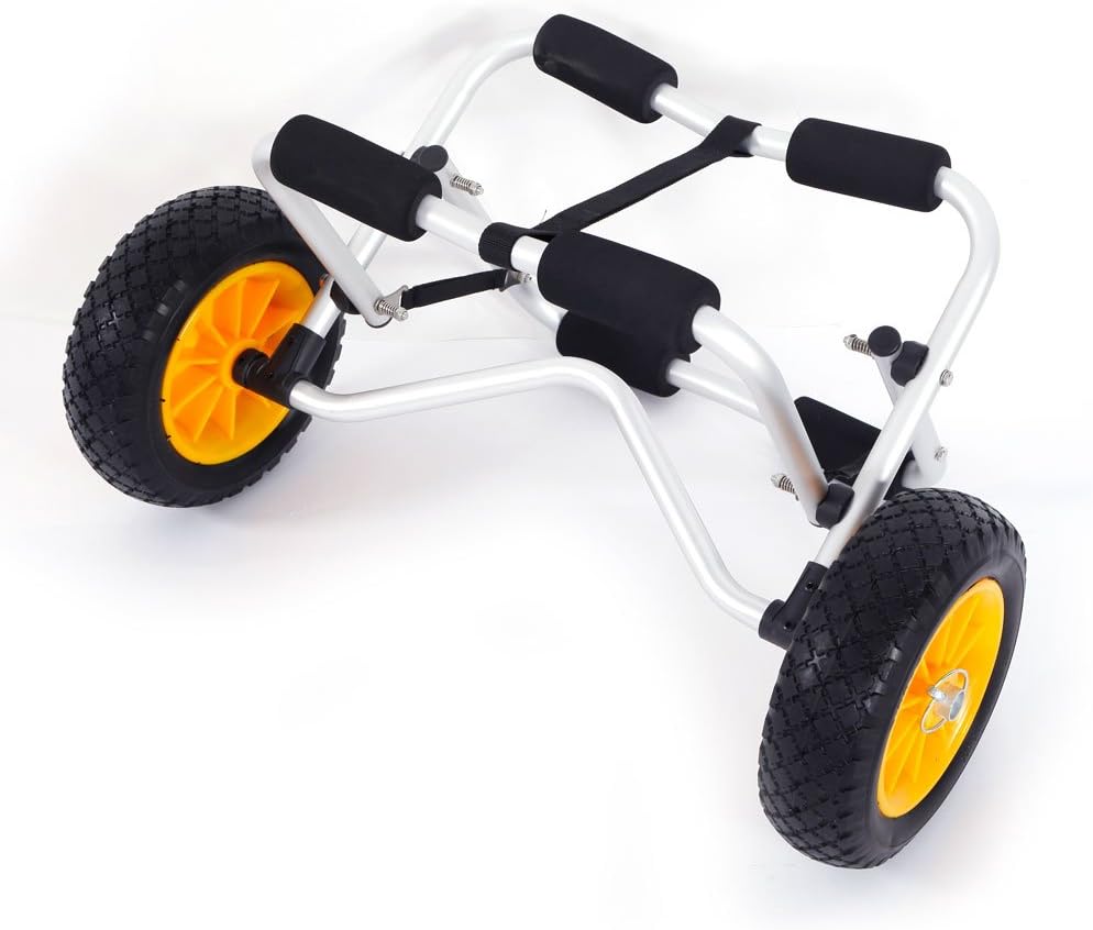 Silver Aluminum Alloy Canoeing Trailer Cart Pack of 2 I916690