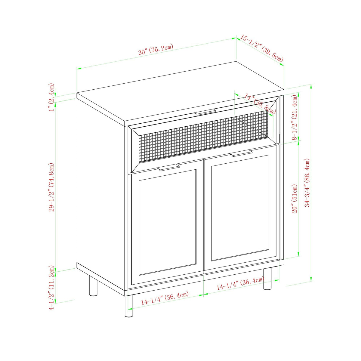 Grey Wash 2-Door Accent Cabinet G177984