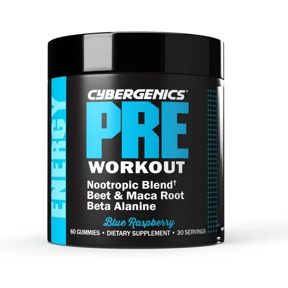Pre Workout Gummies Blue Raspberry 60 Gummies J5408