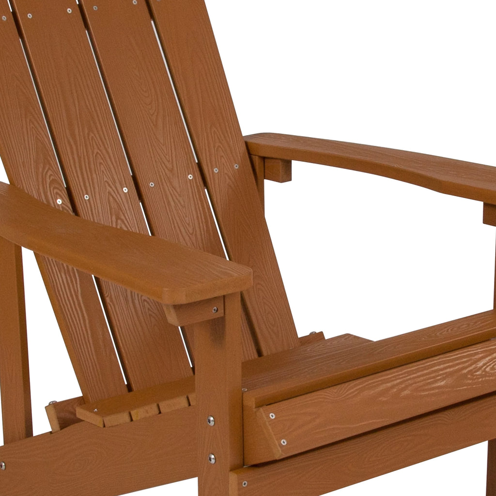 Set of 4 Outdoor Teak Poly Resin Adirondack Chairs B3680