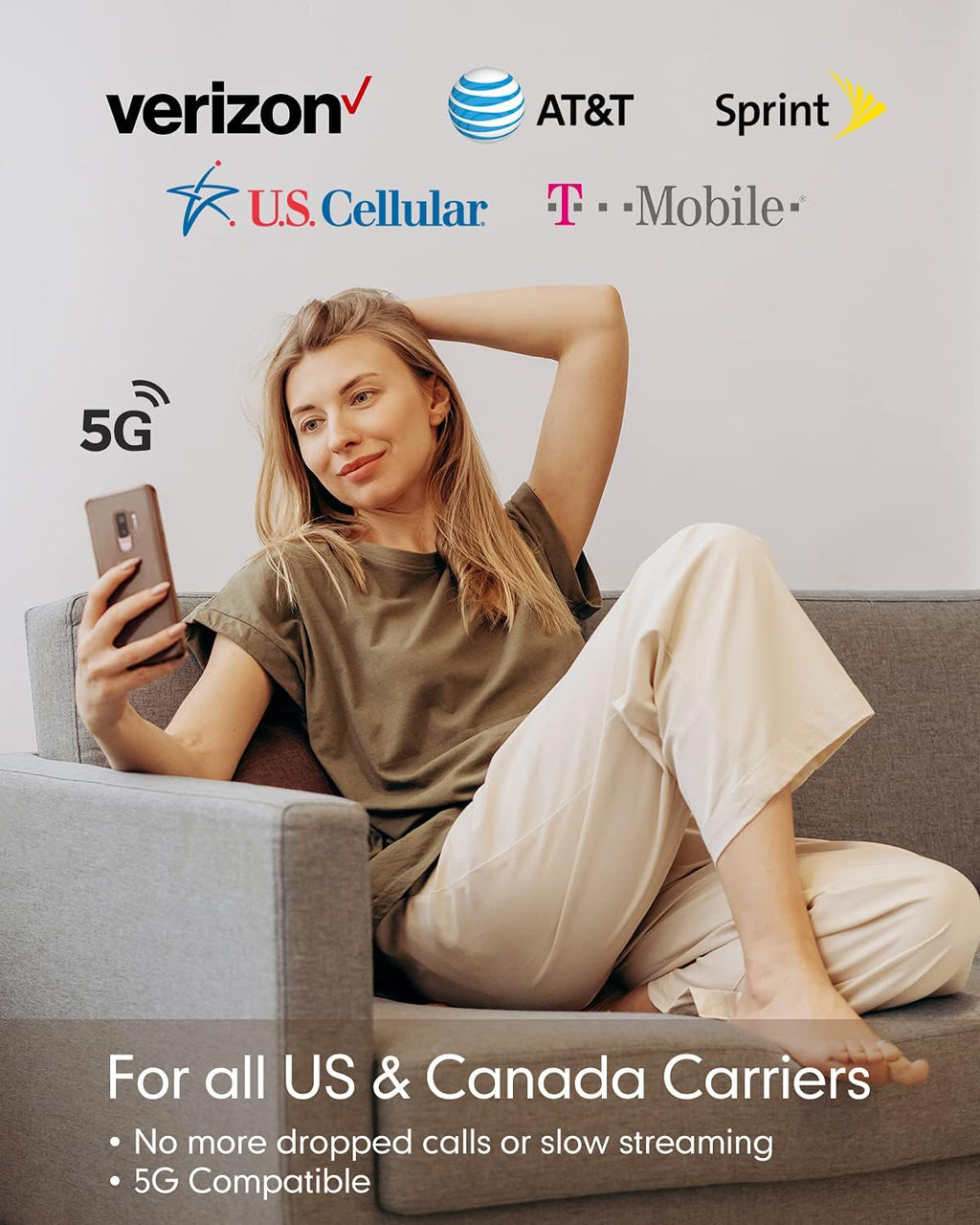 Cell Phone Signal Booster with 2 Indoor Antennas Y65776