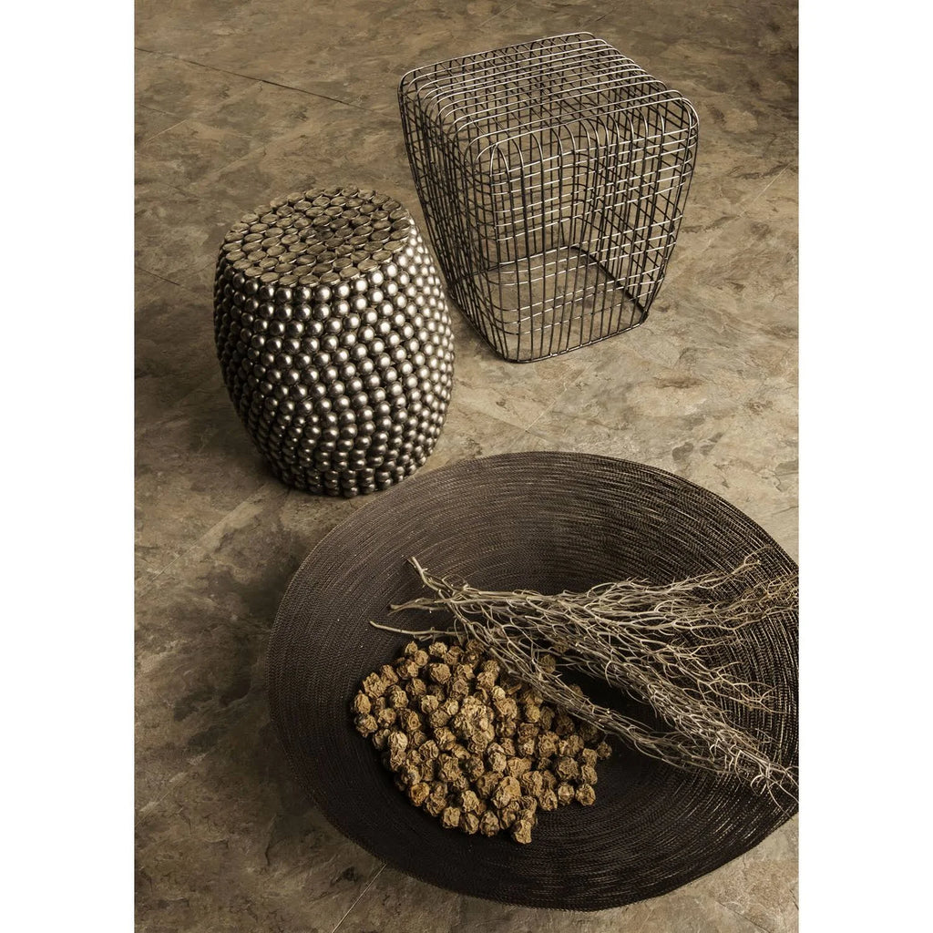 Pewter Pebble Stool S104