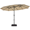 Tan 13ft Patio Umbrella with Solar Lights J602