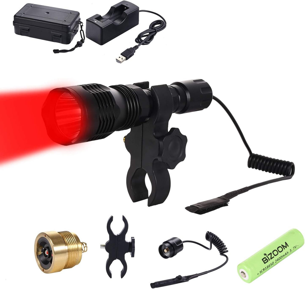 Red Green Hunting Flashlight with Pressure Switch, Pack of 2 Y4792