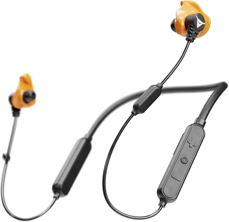 Wireless Bluetooth Headphone & Custom Molded Earplugs Orange T8483