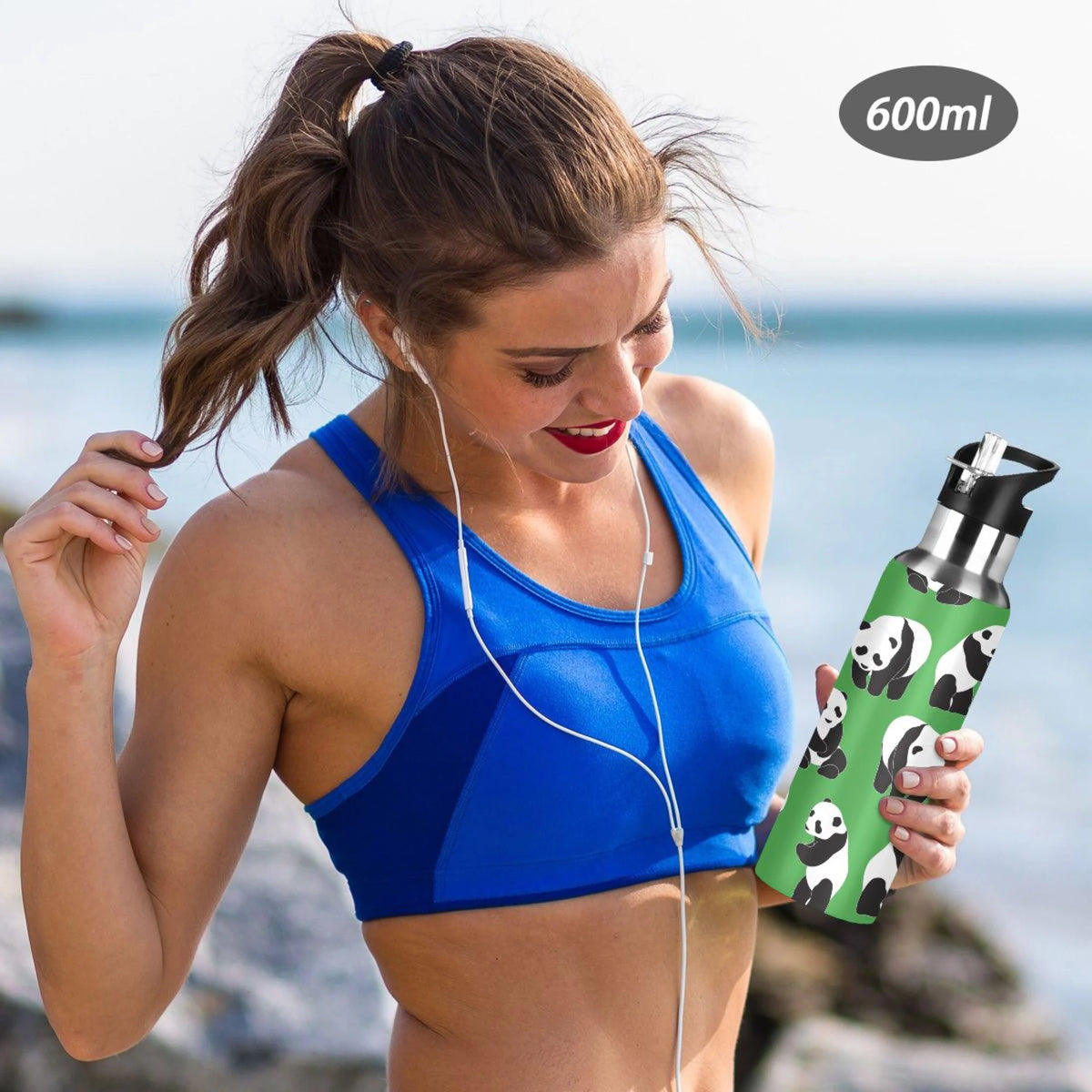 Green Stainless Steel Vacuum Insulated Water Bottle with Straw Lid 20 OZ S417074