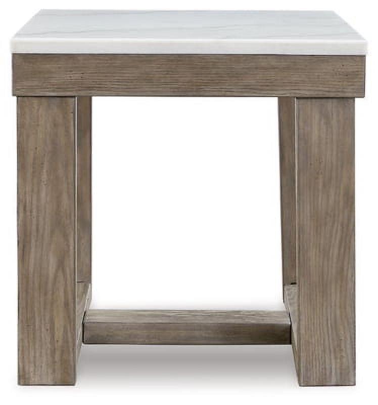 White Marble Top Casual End Table Z19671