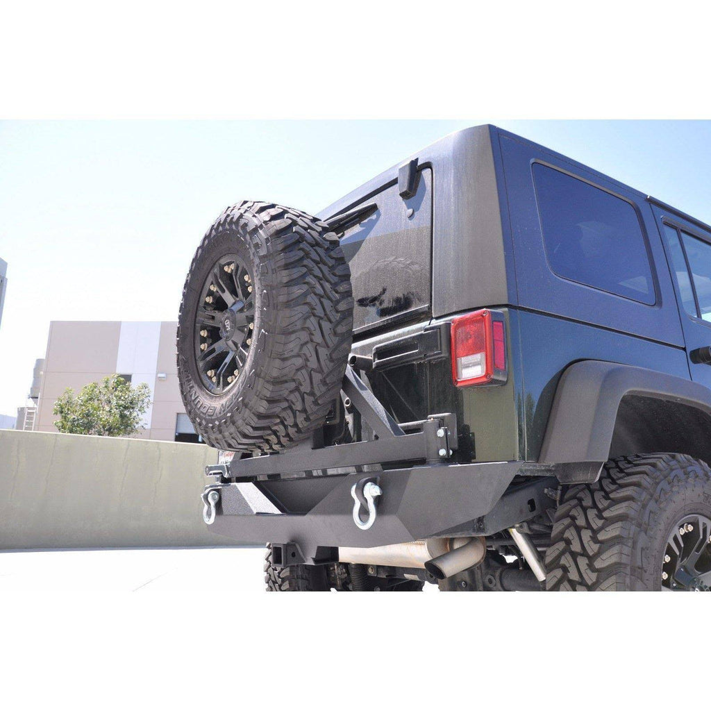 Black Rear Bumper with Tire Carrier W6299