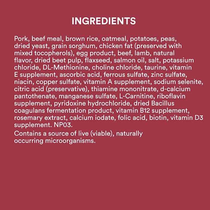 Whole Grains with Pork Beef & Lamb Dry Dog Food F54829
