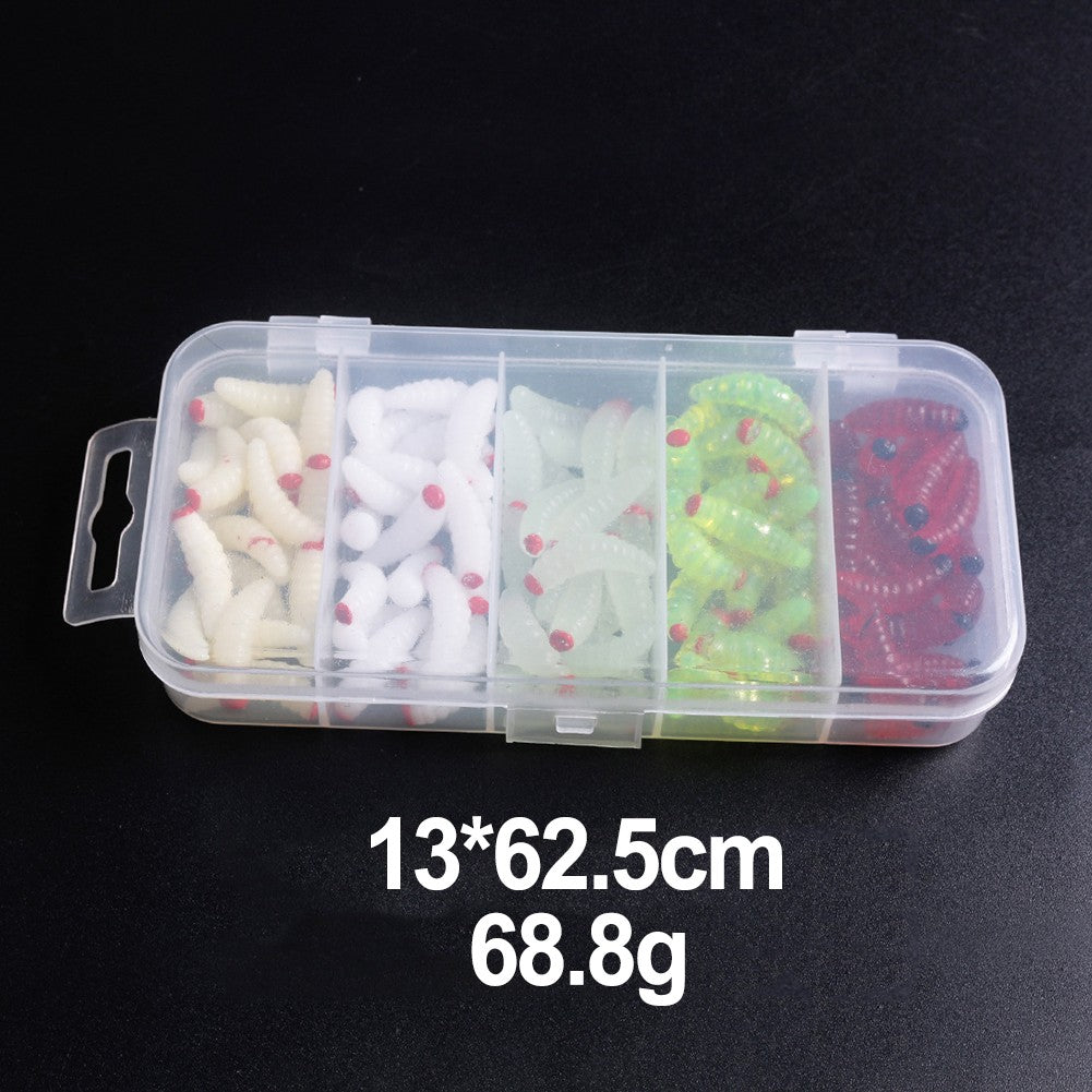 100Pcs Boxed Silica Gel Soft Bait Artificial Maggots G2605