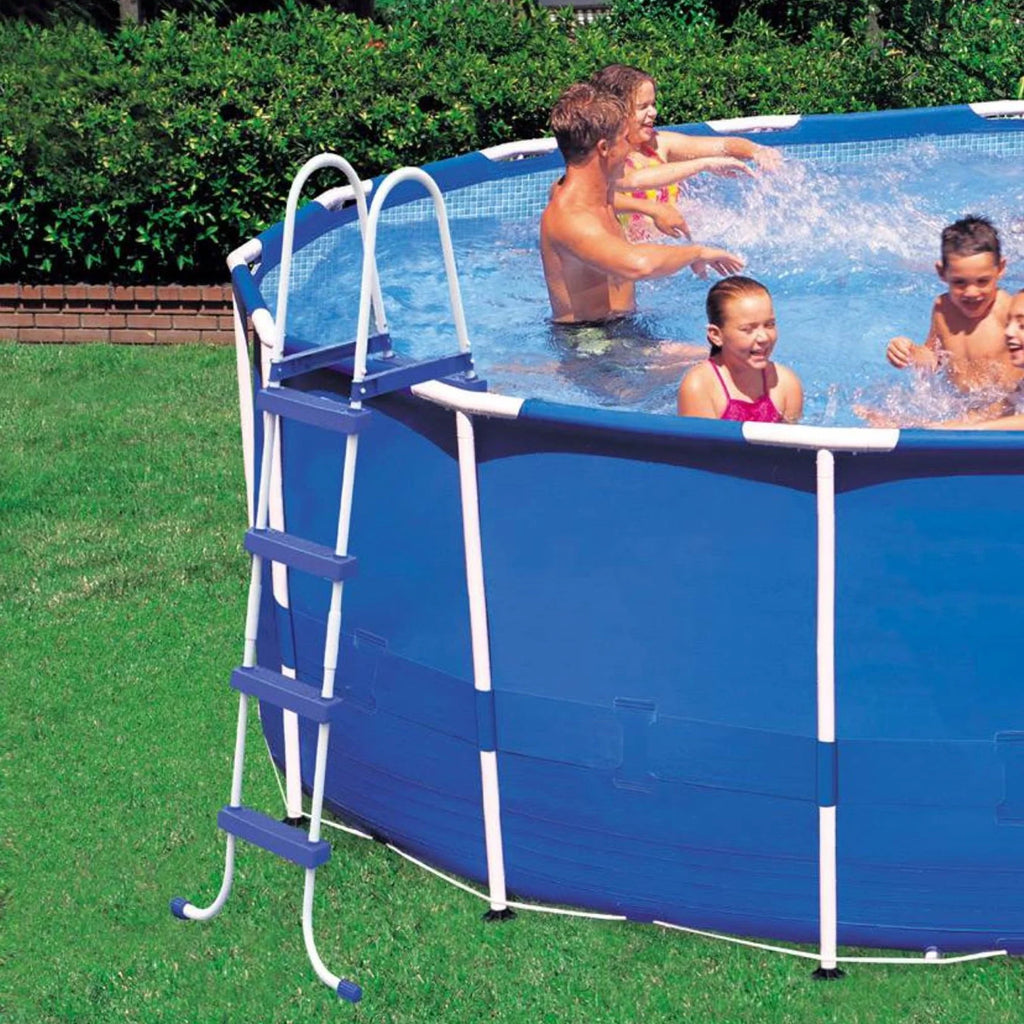 18ft x 48in Metal Frame Swimming Pool Set with Pump & Filter B393465