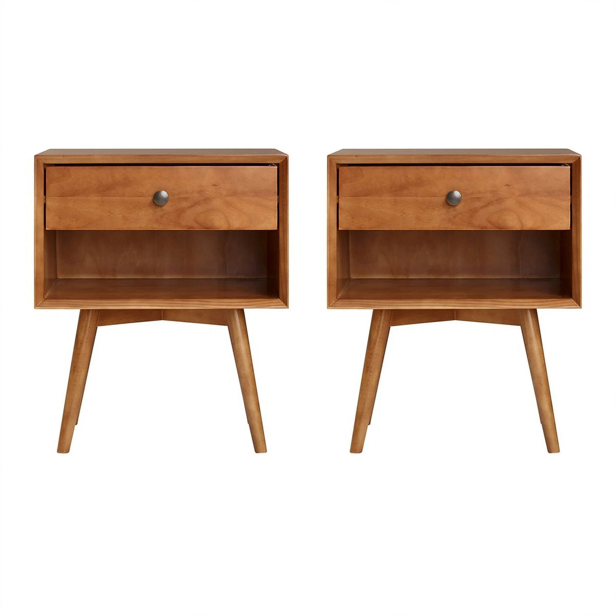 2-Piece Solid Pine Wood Nightstand K736426