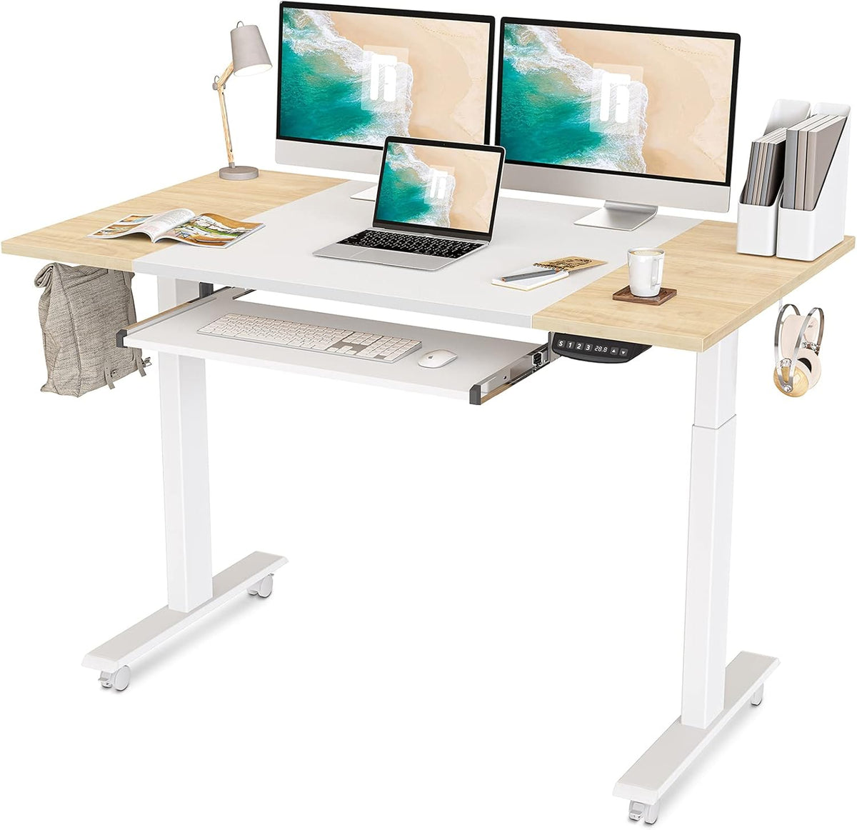 48 x 24 Inch Electric Standing Desk with Keyboard Tray L384