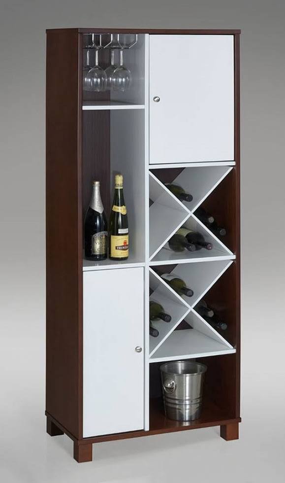 Espresso White Wood Wine Tower E81689